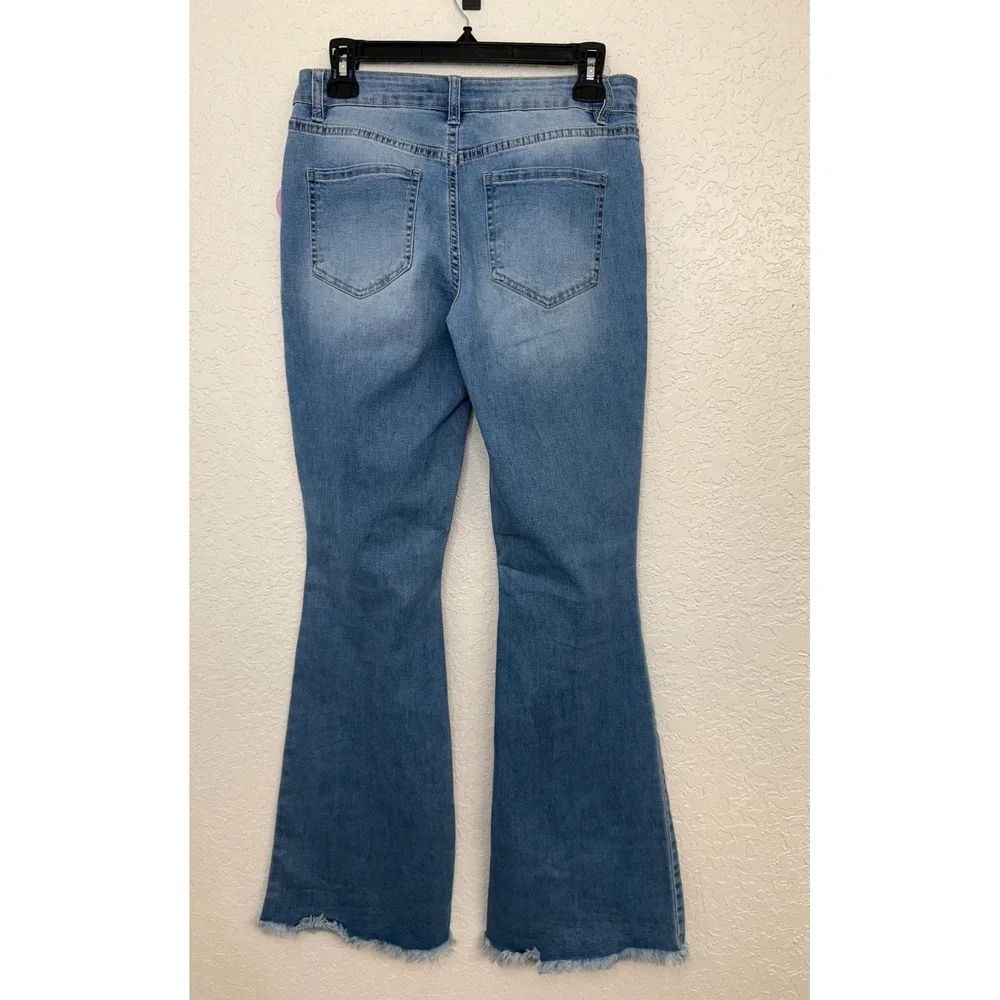 YMI Jeans USA Low Rise‎ Flare Distressed Denim Women's Size 5/27
